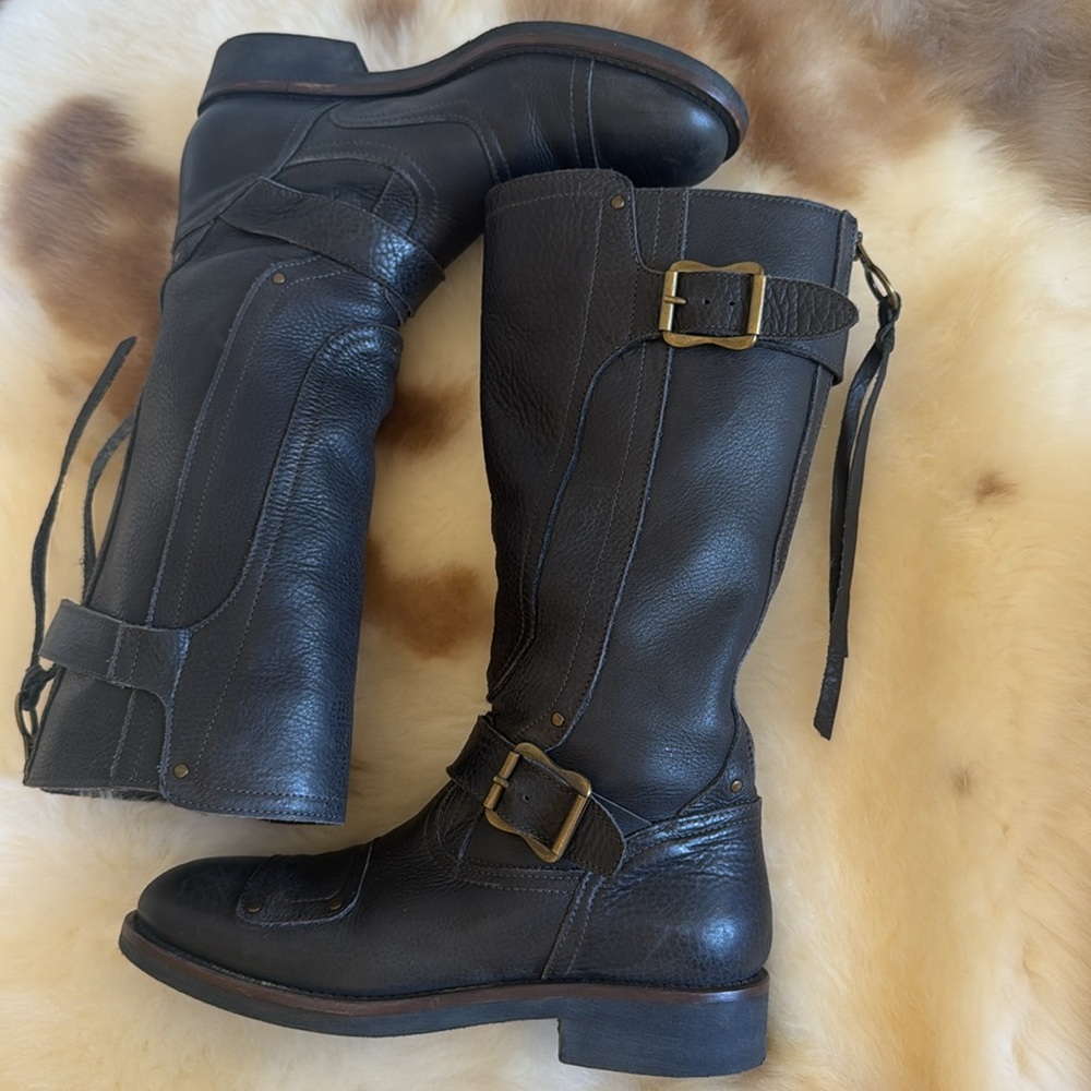 YIN X ANTHROPOLOGIE ITALIAN MADE MOTO BOOTS